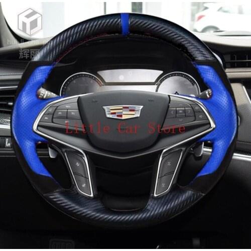 DIY Stitching Suede Leather Steering Wheel Cover For Cadillac ATSL ATS SRX XTS CT6 XT5 XT6 XT4 Interior Accessories