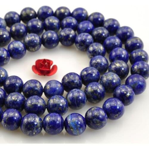 ICNWAY Natural 3-12mm Lapis Lazuli Gemstone Round Loose Beads DIY Bracelet Necklace Earrings Making Jewelry 15inch