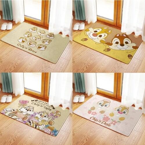 Disney Chip and Dale Anime Figures Cartoon Product Cosplay Accessories Customized Floor Mat Home Carpets Bedroom Rug Gifts