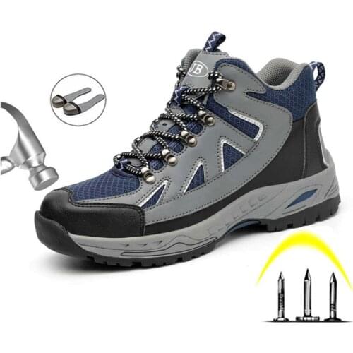 Steel Toe Cap Safety Work Shoes Anti-Smashing Puncture Winter Warm Non-Slip Mens Boots Breathable Safety Shoes
