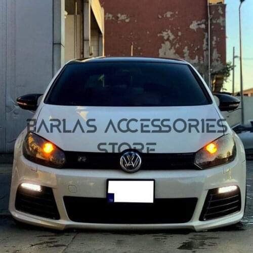 For Volkswagen Golf 6 Mk6 Batman Mirror Cover 2008 2009 2010 2011 2012 Piano Black 2 Pcs. Right-Left