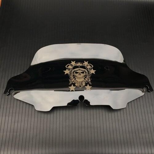 5"/6''/8"Motorcycle Black skull Windshield Fairing Windscreen For Harley Electra Street Glide FLHX Touring 1996-2013