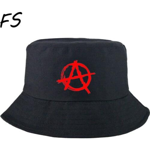 Anarchy Punk Rock hiphop bucket hats men Wide Brim Beach UV Protection Round Top Sunscreen women Fisherman Cap панама мужская