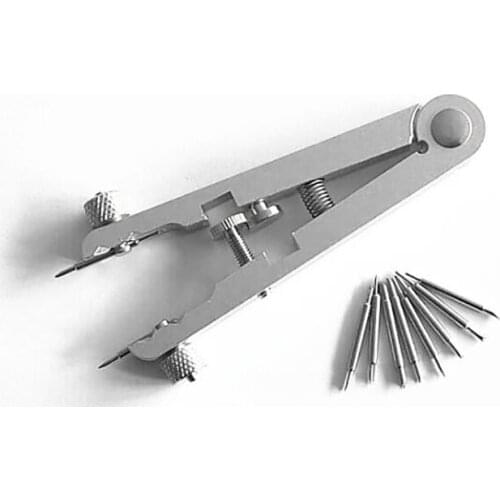 Spring Bar Plier Tool with 8 Watch Pins, for Watch Wrist Bands Strap Removal Repair Fix, V-Type Watch Bracelet Removal Tool