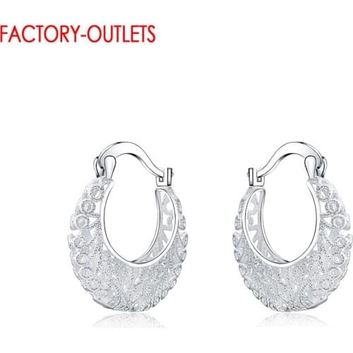 New Fashion Genuine 925 Sterling Silver Net Bags Shape Ear Hoops Earrings For Women Girls Fine Elegant Weddings Jewelry