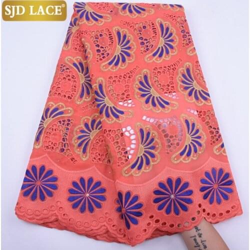SJD LACE Sewing African Lace Fabric Embroiderey Dubai Laces Soft Swiss Voile Lace In Switzerland For Wedding Party Design A1934