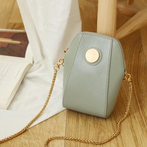 WOONAM Women Fashion Handbag Natural Top Hide Genuine Calf Leather Mini Cross Body Phone Holder Purse Bag WB1000