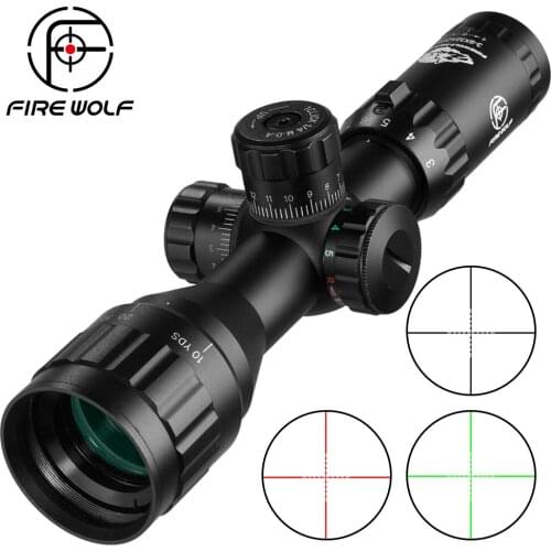 FIREWOLF 3-9x32 AOL Tactical Hunting Scopes Red and Green Dot Illuminated Optics Scope Mil-dot Sight Rifle Scope