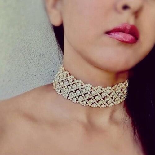 Weave Hemp Flowers Shape Fashion Neck chain Chokers Necklaces Woman Charm Luxurious Jewellery Necklace Geometry Bride Accessorie