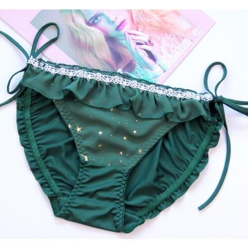 73 Summer Ice Chiffon Temptation Low-waist Women Panties Dreamy Stars and Moon Sexy Lace Underpants Silk Underwear