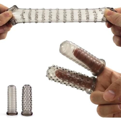 Penis Sleeve Extender Condom Reusable Clitoris Stimulator Cock Delay Ejaculation No Vibrator Sex Toys For Woman Men Sex Shop