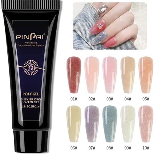 15ml Nail Extension Gel UV LED Gel Glitter Crystal Manicure Model UV Gel Polish Nail Quick Extension Gel Nail Gel Polish TSLM2