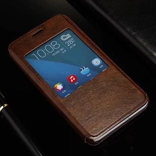 High Quality Hot Flip Ultrathin View Window Leather Case For Huawei Honor 4X Case Luxury Phone Cover