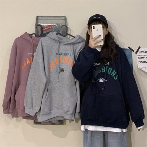 Women‘s Wear Spring And Autumn Korean Sports Shirt Top Loose Harajuku Hooded With Long Sleeve Women‘s Fashion Oversized Hoodie