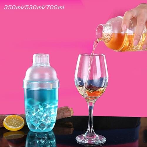 350ml 530ml 1 X Plastic Cocktail Shaker Bar Transparent PC Resin No Rust Milk Tea Cocktail Shaker