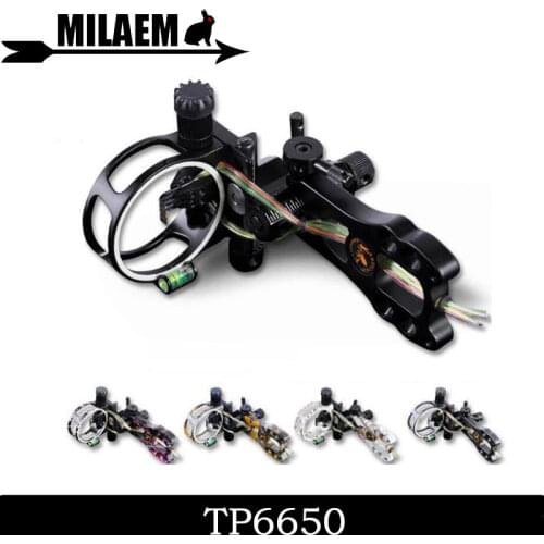 1pc Archery Compound Bow Sight 5 Pin Micro Adjustable Left Right Handed Shooter CNC Machining Outdoor Shooting Accessories