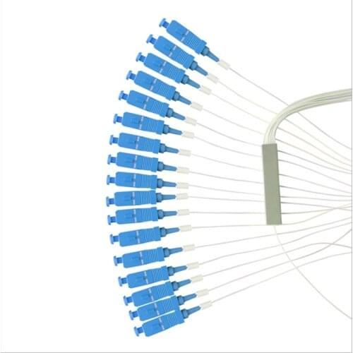10pcs MINI PLC Single mode Fiber Optical splitter FTTH PLC Steel tube type SC/UPC1x2 1x4 1x8 1x16 1x32 PLC Fiber splitter