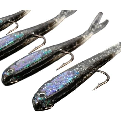 10pcs Silicone Lead Head Jig Soft Fishing Lures Blank Crank Hook Artificial Minnow Bait Saltwater Sea Fishing Tackle Set