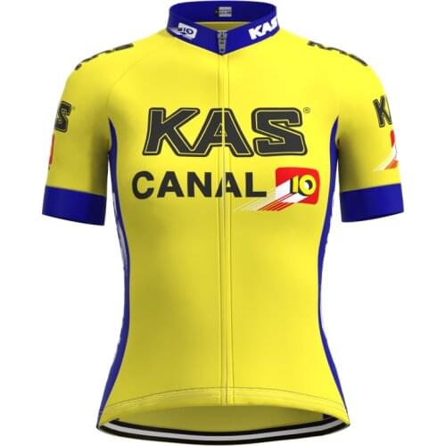 1988 Racing KAS Team Woman Retro Yellow Cycling Jersey Short Sleeves Clothing Triathlon Mtb Bike Jersey maillot ciclismo mujer