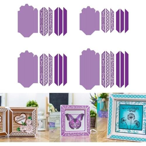 3D Vintage Lace Photo Frame Edge Strip Decorative Metal Cutting Dies Set for DIY Scrapbooking Craft Paper Cards 2021 Hot Sale