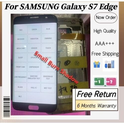 SUPER AMOLED 5.5" with Small Burn Shadow LCD for SAMSUNG Galaxy S7 edge G935 G935F Display Touch Screen Digitizer Assembly