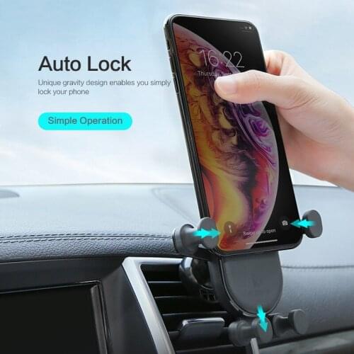 Gravity Automatic Lock Vehicle Bracket Air Outlet Mobile Phone Bracket 360 Degree Rotation Mobile Phone Navigation Bracket