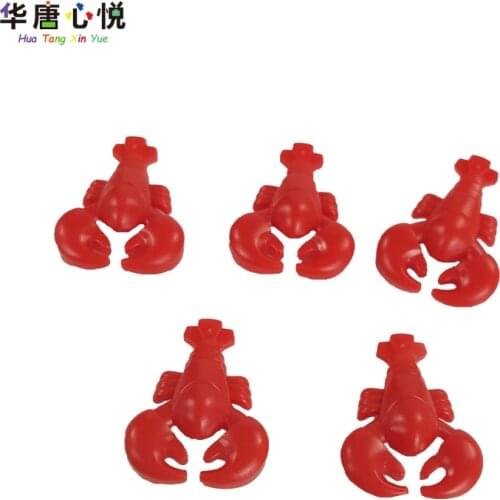 Locking City Animal Lobster 5pcs Food Splicing Accessory Set Decoration Building Blocks Educational Toys Childs Gift Cities Toy