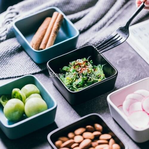 Nordic Square Seasoning Dish Ceramic Tableware Sauce Dish Seasoning Vinegar Dish Mustard Household Dipping Dish Square Dish