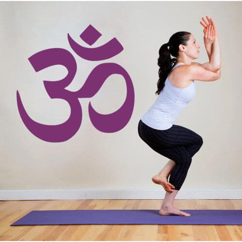 Yoga Logo Wall Decal Buddha Namaste Wall Sticker Removable Mandala Hinduism Ganesha Wall Mural Home Gym Decor Wall Sticker AY010