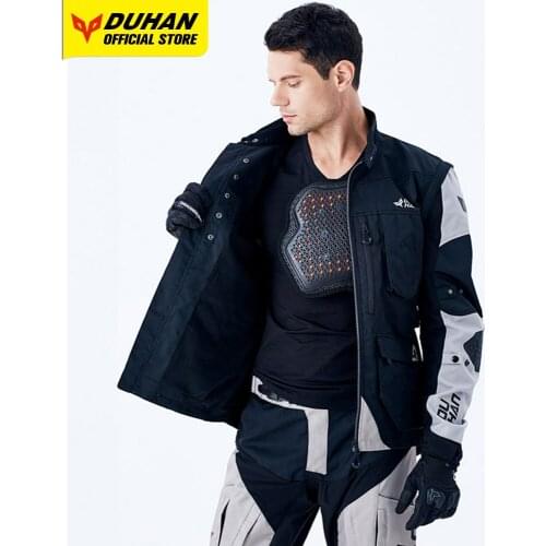DUHAN Men Profession Motorcycle Jacket Chaqueta Moto Waterproof Motocross Suit Riding Racing Jaqueta Motociclista Body Protector