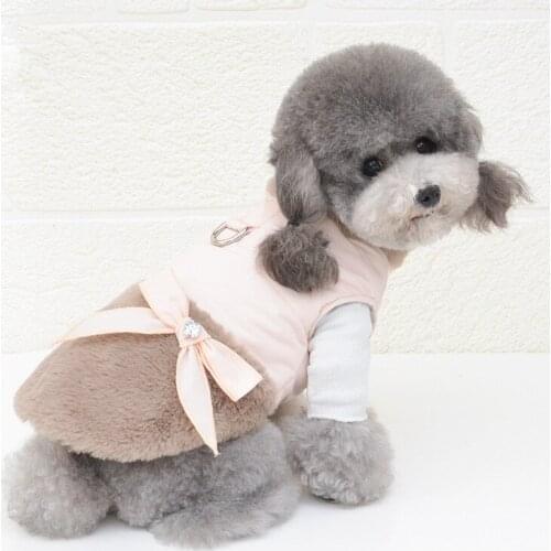 Two Feet Dog Cotton Padded Down Jacket Autumn Winter Pet Clothes for Small Dog Clothes Blue Pink Colors Dog Coat With A D-ring