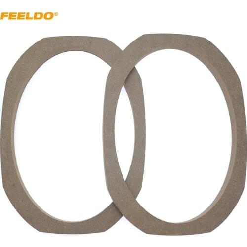 FEELDO 2pcs/set 6x9 Universal Car/Bus/Boat Stereo Speaker Spacer Wooden Rings Bracket Holder Adapter Speaker Pads #6080