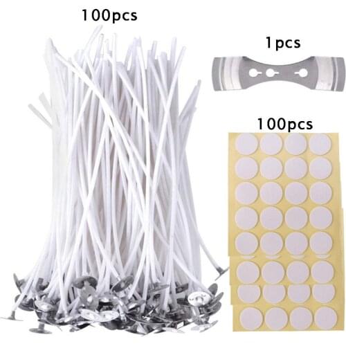 201PCS Cotton Candle Wick For Candle Making Low Smoke Natural Cotton Core Non-Toxic Durable DIY Handmade Candle Materials