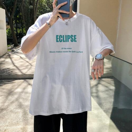 Mens T Shirt Plus Size Letter Print Cool Short Sleeve O Neck Harajuku Streetwear Hip Pop Fashion Boys Cotton Casual Clothing