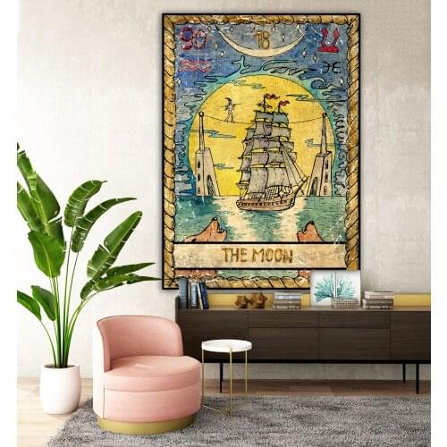 Tarot Card Tapestry Wall Hanging Astrology Divination Bedspread Yoga Beach Mats