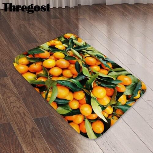 Thregost 3D Fruit Print Rugs for Bedroom Travel Picnic Rug Washable Kitchen Carpets Long Floor Mats Microfiber Hallway Mat
