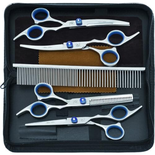 Meisha 6.0" Professional Pet Grooming Scissors Set Straight Curved Shears Cat Dog Cutting Thinning Tesoura for Groomer B0002A