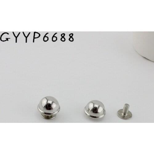 50pcs 11mm 6 colors mushroom head metal polished silver stud DIY bag bottom rivets in screws Package hardware accessories
