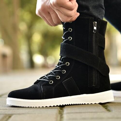 Suede Leather Ankle Boots Men Autumn Men Shoes Casual Waterproof Motorcycle big size boots men UIJ456