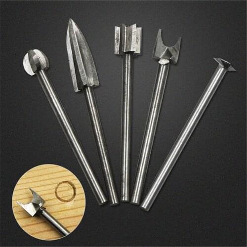 5 Pcs/set Electric Wood Engraving Drill Bit Kit Milling Cutter Carving Root Tools