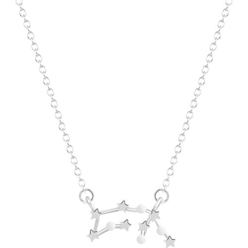 Kinitial 1Pcs Gold Silver Color Aquarius Necklace Zodiac Sign Astrology Necklace Constellation Necklace Birthday 20/1-18/2