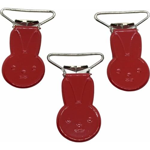 25pcs 1'' 25mm #36 RED COLOR Rabbit Bunny Shape Suspender Clips