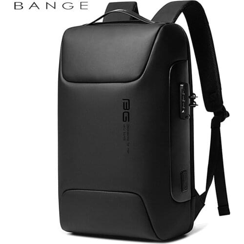 BANGE Anti-Theft Backpack Men USB External Charging Business Backpacks Laptop 15.6 Inch Waterproof Travel Mochila Fashion
