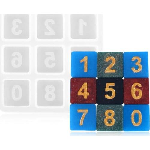 DIY Crystal Glue Mold Square Bottom Storage Box Handmade Soap Silicone Mold Digital Rubiks Cube Jiugongge Epoxy Mould