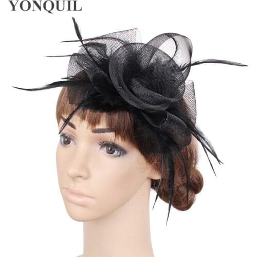 Classic Crinoline Fascinator Hats With Clip Wedding Elegants Womens Headwear Church Party Ladies Female Hair Accessories TMYQ053