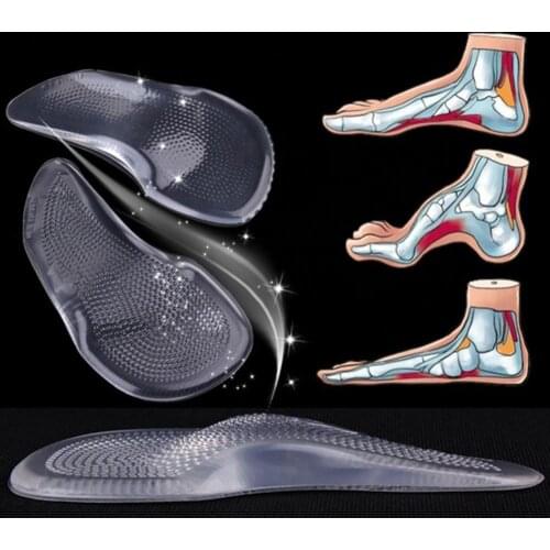 Silicone Flatfoot Corrector Shoe Pads Arch Support Insoles Orthotics Inserts