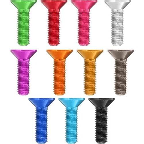 SULEVE New 10pcs M3*10mm Aluminum Alloy Flat Screw Hexagon Socket Countersunk Head Screws Anodized Color Red Orange Pink Purple