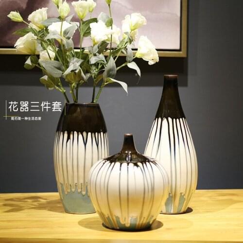 Living Room European Style Ornaments Home Decorations Creative Ceramic Vase Color Glaze Sample Room Soft Decoration Crafts