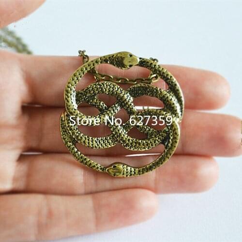 The Never Ending Story Style Auryn snake Pendant Necklace Retro 80s Movie Prop Jewlery