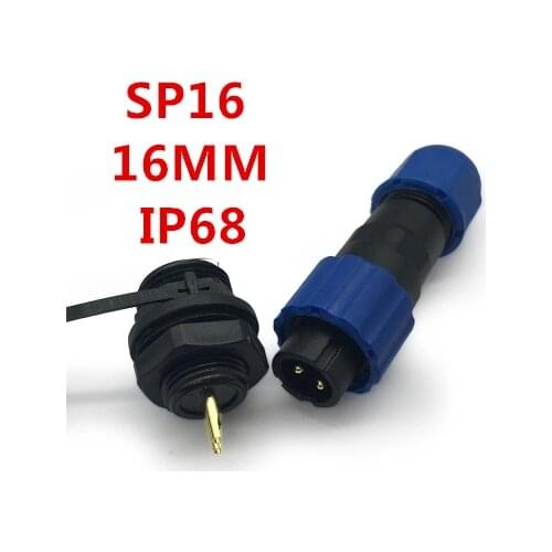 Waterproof Connector Aviation Plug SP16 Type IP68 Cable Connector Socket Male And Female Industry Wire Cable 2 3 4 5 6 7 9 Pin